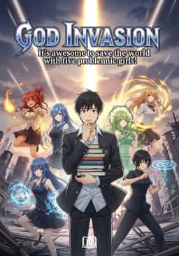 God Invasion: It's awesome to save the world with five problematic girls! novel cover